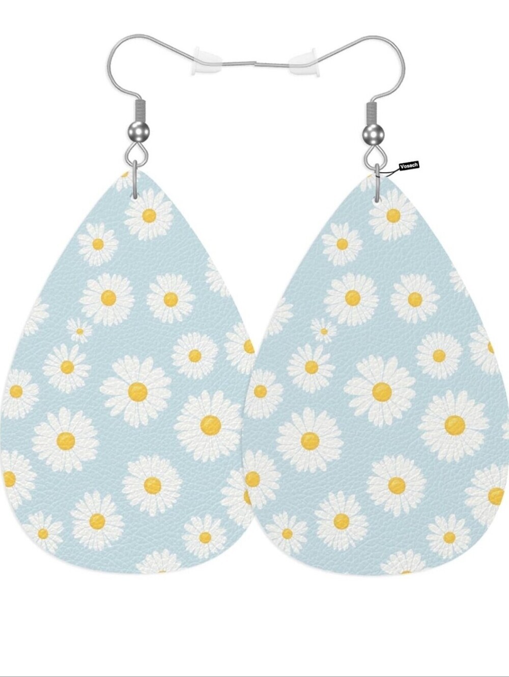 Daisy Teardrop Earrings in Light Blue
